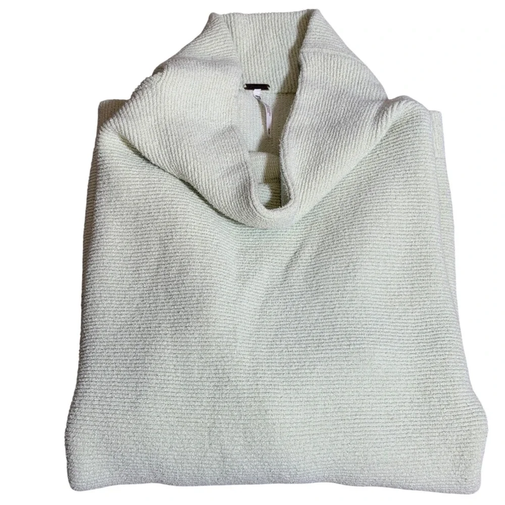 Free People Ottoman Slouchy Tunic Sweater Mint Green Ribbed Funnel Neck Size M